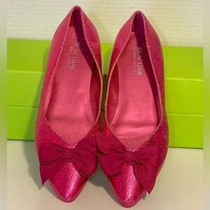 Kenneth Cole Reaction Ballet Flats | Lily Bow Hot Pink Metallic. Size 6.5 M